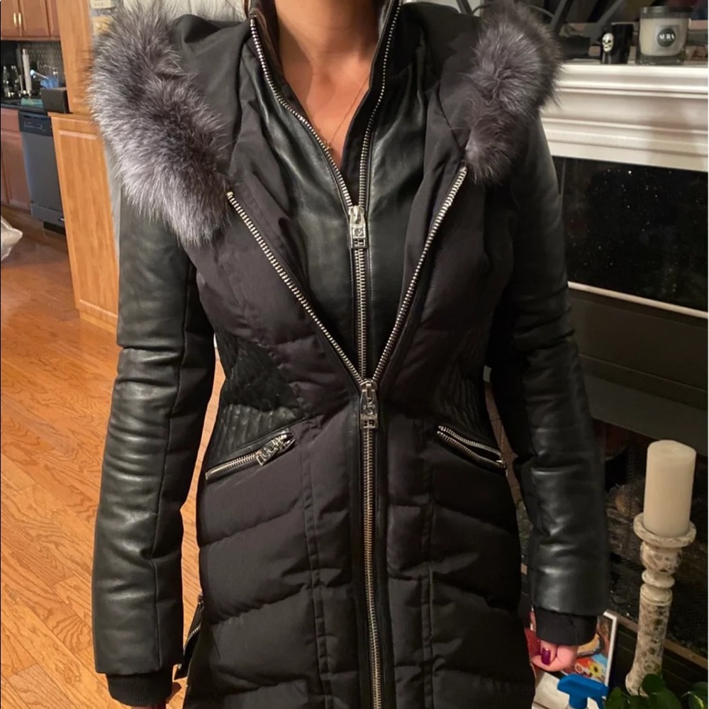 Fur trimmed winter coat